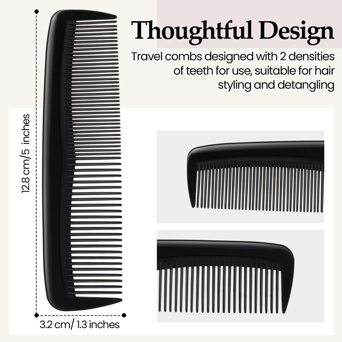 Zopeal pocket comb with wide teeth for versatile hairstyles.