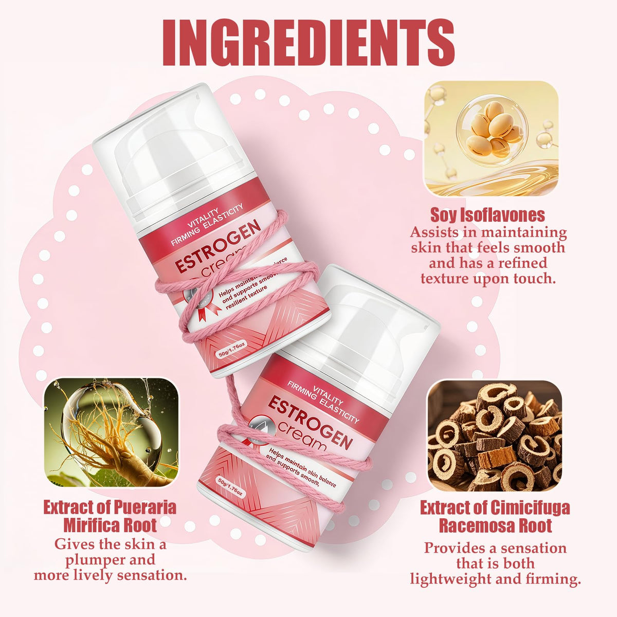 Zosudull Estrogen Cream daily routine use for sensitive skin.