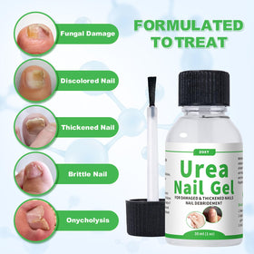 Zoxy Urea Nail Gel 40% being applied to a nail for gentle absorption.