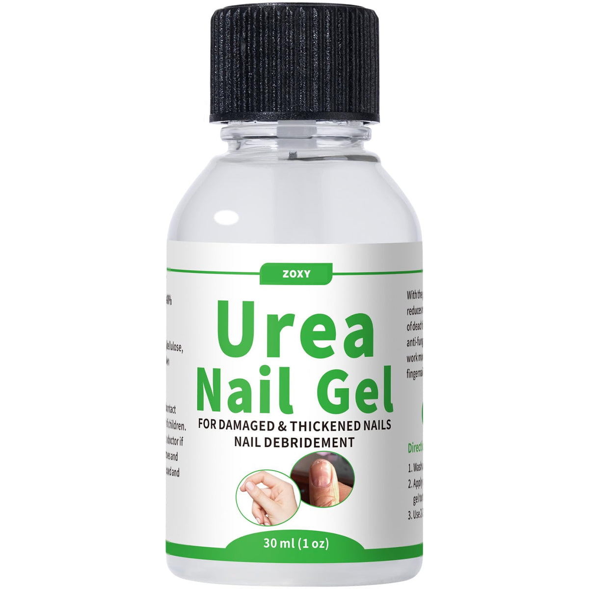 Zoxy Urea Nail Gel 40% bottle close-up for fast absorption and nail restoration.