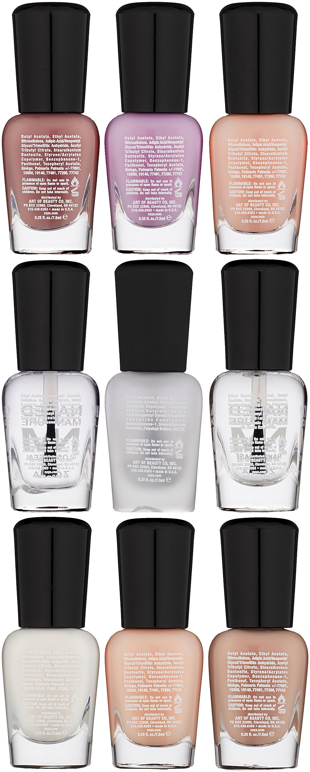 ZOYA Mini Pro Kit Coat top coats and base coat deliver long wear and professional finish