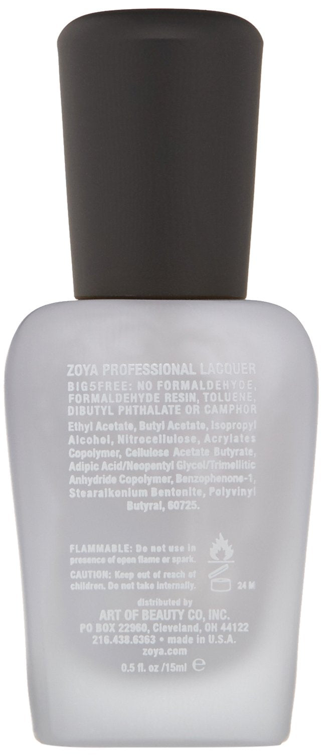 ZOYA Satin Seal Top Coat on nails with satin finish and extended wear