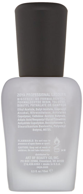 ZOYA Satin Seal Top Coat on nails with satin finish and extended wear