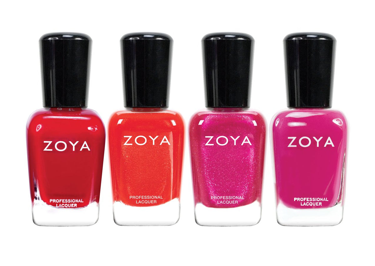 ZOYA Spreading Cheer quad shades displayed, perfect for chic holiday manicures