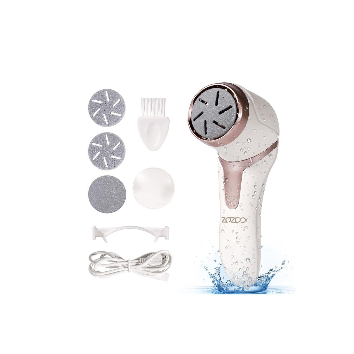 ZOZOO electric foot callus remover front view for at-home pedicure