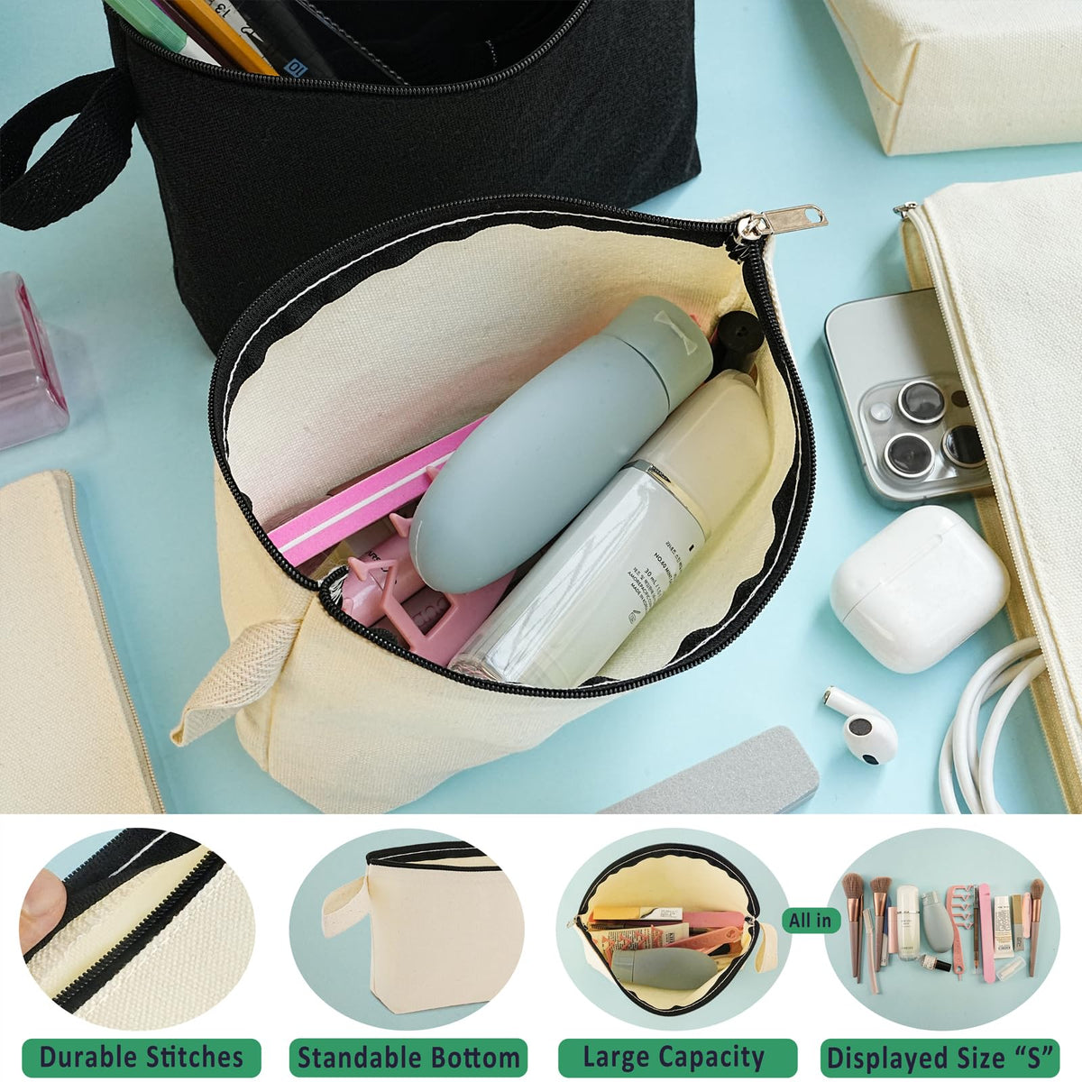 Zpecox blank canvas pouch ready for decorating and personalization