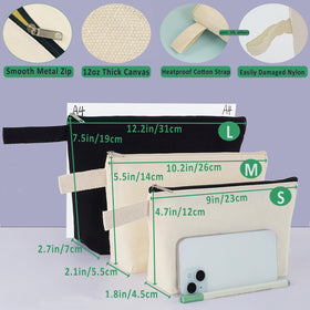 Zpecox canvas zipper pouch bottom design supports upright storage