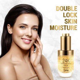 ZPM 24K Gold Serum texture shot ready for day and night routines.