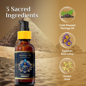 Close-up of moringa oil texture with subtle aroma