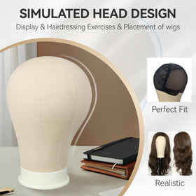 ZQIAN BEAUTY 23 inch wig head side view for pin placement