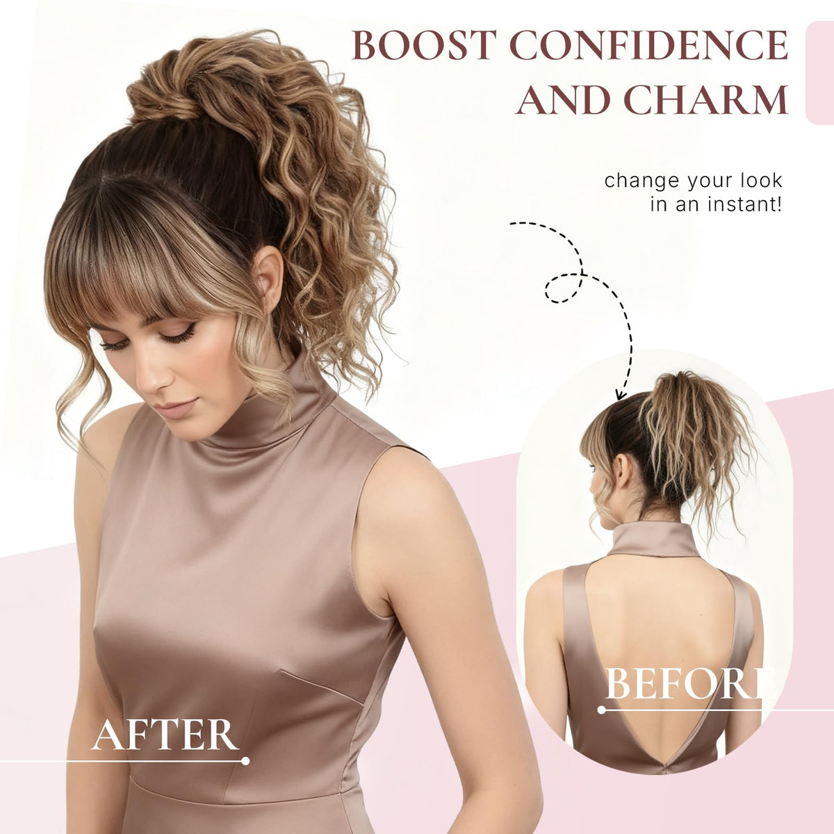 ZQIAN BEAUTY ash blonde with blonde ends blends seamlessly.