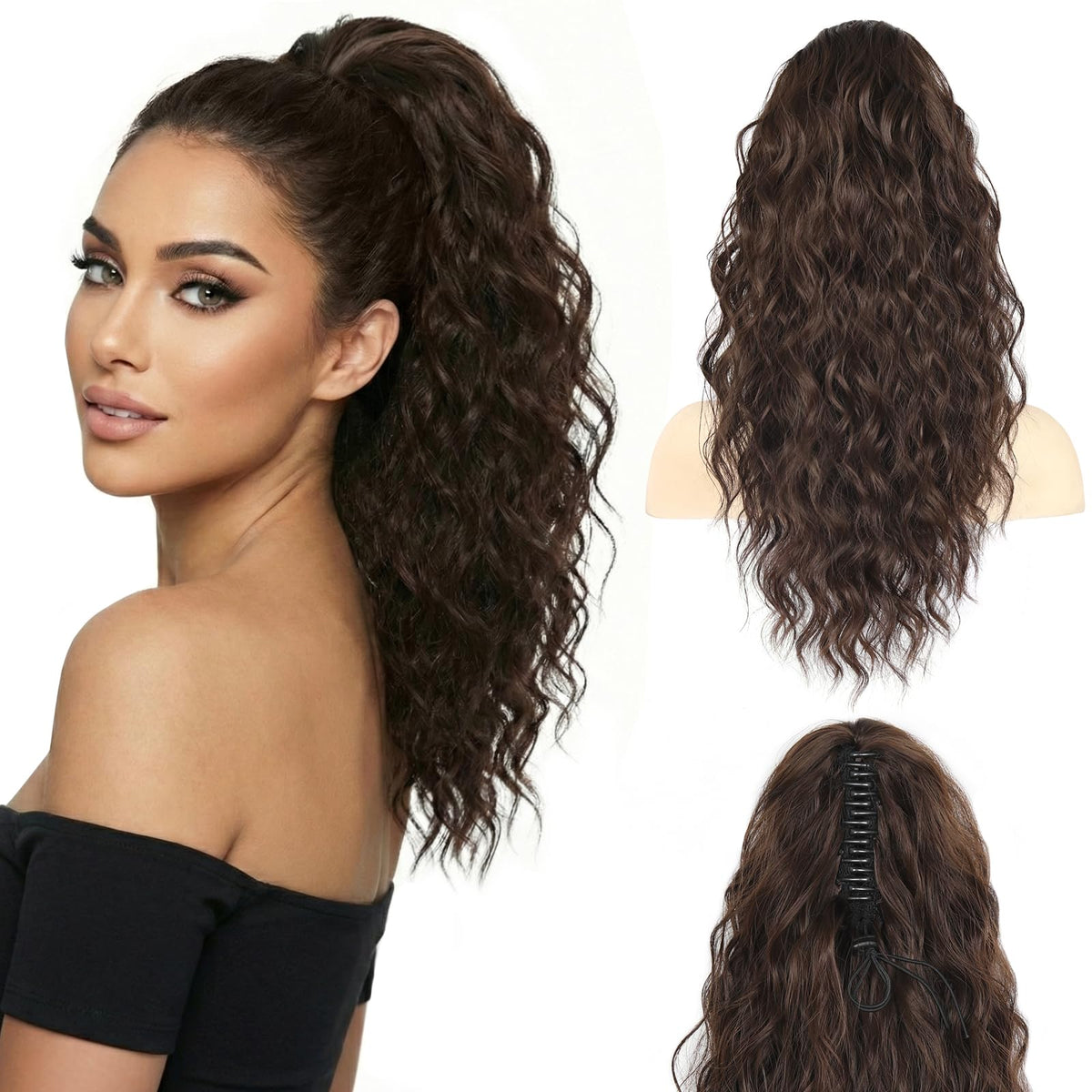ZQIAN BEAUTY claw clip ponytail adds instant volume and length.