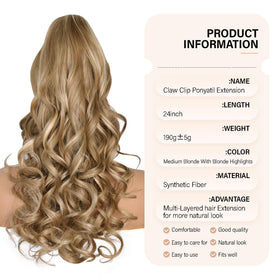 ZQIAN BEAUTY clip-on application close-up showing secure claw clip.