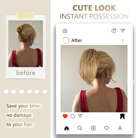 ZQIAN BEAUTY clip-on ponytail 10inch straight dark blonde for sleek style