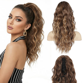 ZQIAN BEAUTY clip-on ponytail 18-inch curly adds instant volume for events.