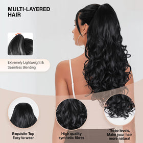 Close-up of ZQIAN BEAUTY claw clip securing ponytail for quick transformation.
