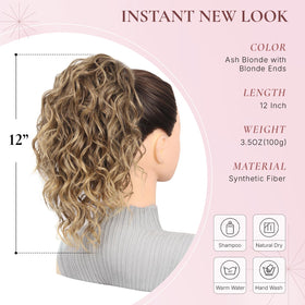 ZQIAN BEAUTY clip-on ponytail close-up highlights soft, heat-resistant fibers.