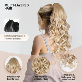 ZQIAN BEAUTY curly wavy extension blends softly for fuller, textured styling.