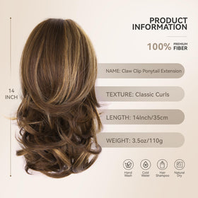 ZQIAN BEAUTY curly-wavy ponytail clip-in for textured, fuller hair look.