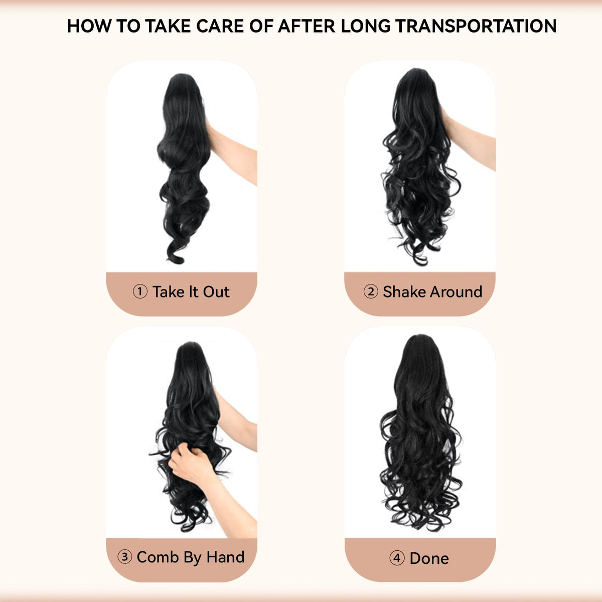 ZQIAN BEAUTY easy one-step clip-on application.