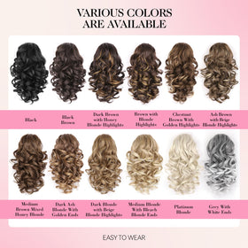 ZQIAN BEAUTY natural blend ponytail in dark brown blends with brown tones.
