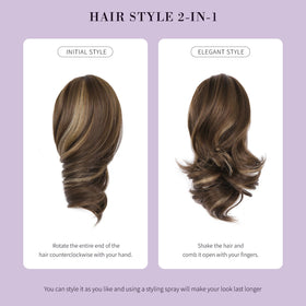 ZQIAN BEAUTY natural-looking ponytail blending with light hair