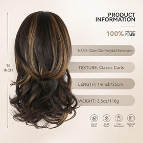 ZQIAN BEAUTY ponytail clip top closeup shows a secure claw clip for all-day wear.