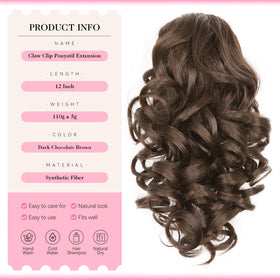 ZQIAN BEAUTY ponytail clip top view shows secure attachment and natural shine.