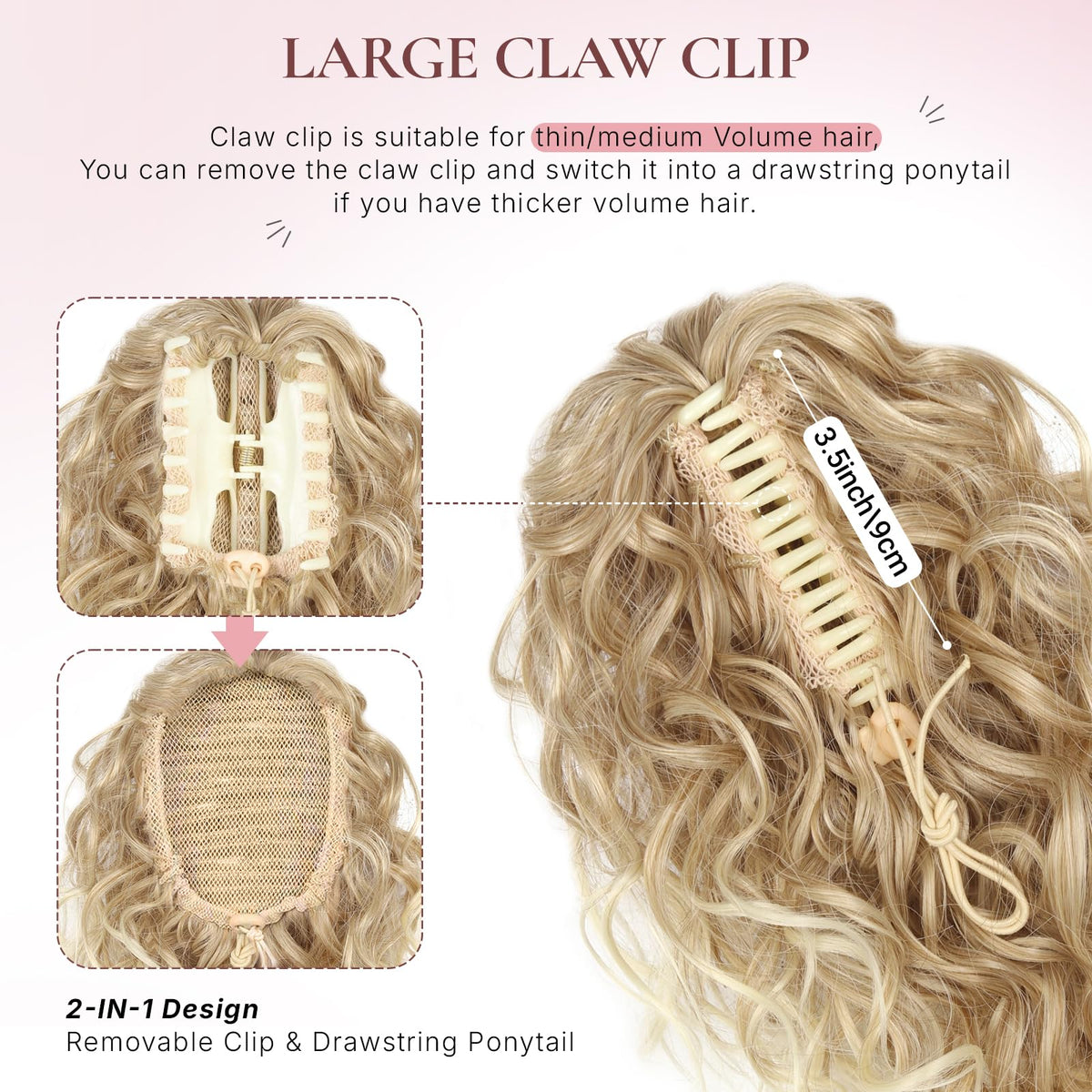ZQIAN BEAUTY draped ponytail extension for a full, voluminous look.