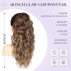 ZQIAN BEAUTY light brown with blonde ends ponytail enhances color highlights.