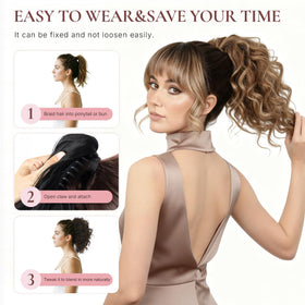 ZQIAN BEAUTY lightweight ponytail for quick styling on the go.