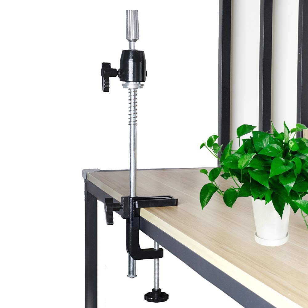 ZQIAN BEAUTY scalable wig stand with C-clamp for stable table mounting.