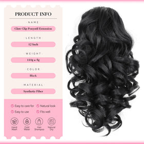 ZQIAN BEAUTY soft wavy ponytail extension blends naturally with hair
