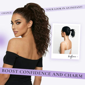 ZQIAN BEAUTY synthetic clip-on ponytail with secure attachment.