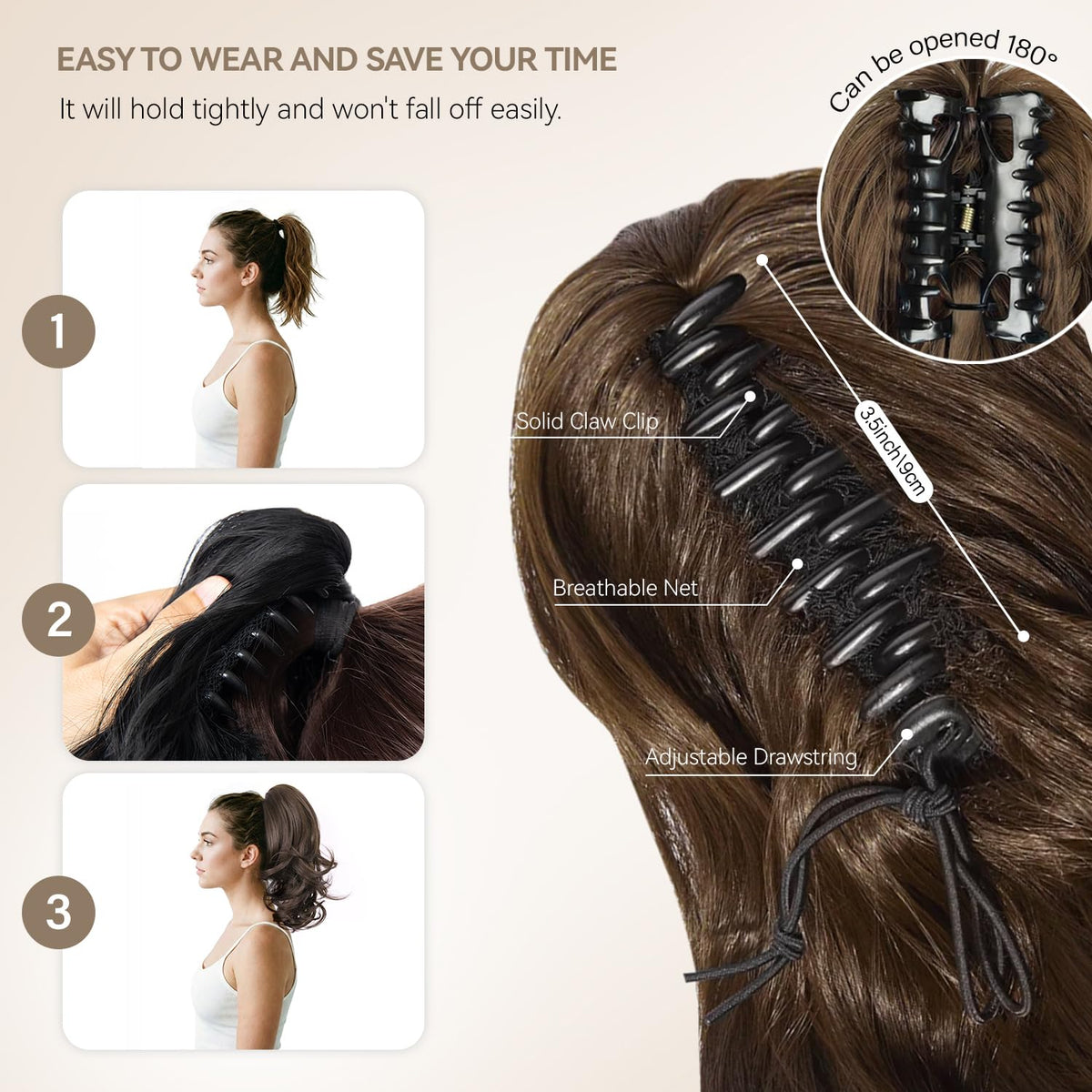 ZQIAN BEAUTY synthetic heat-resistant fibers for natural look and durability.