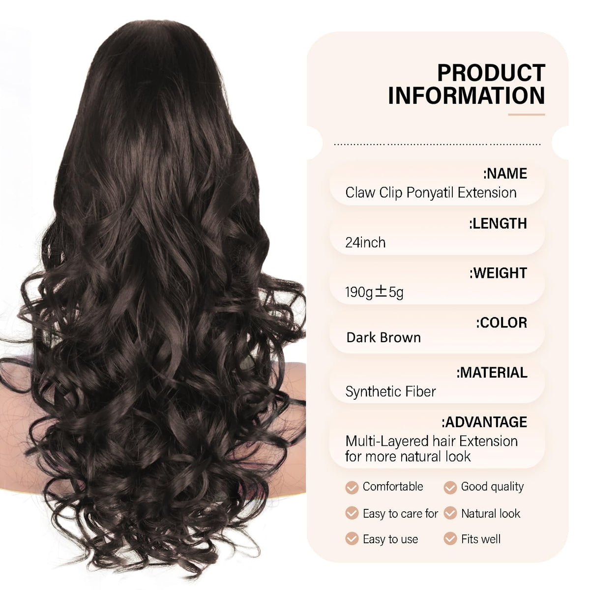 ZQIAN BEAUTY versatile claw clip ponytail for many occasions.