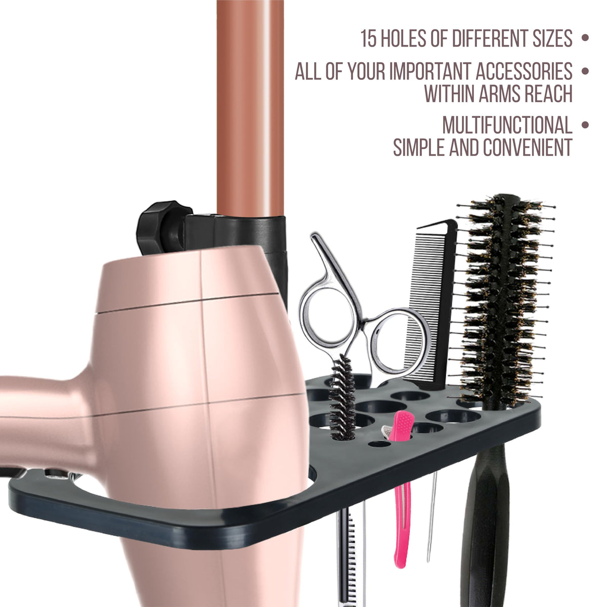 ZQIAN BEAUTY 360-degree rotation wig stand in latte aids precise styling.