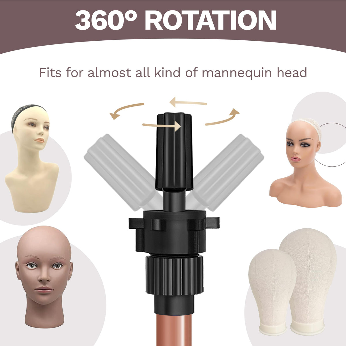ZQIAN BEAUTY stainless steel wig stand latte resists corrosion during daily use.