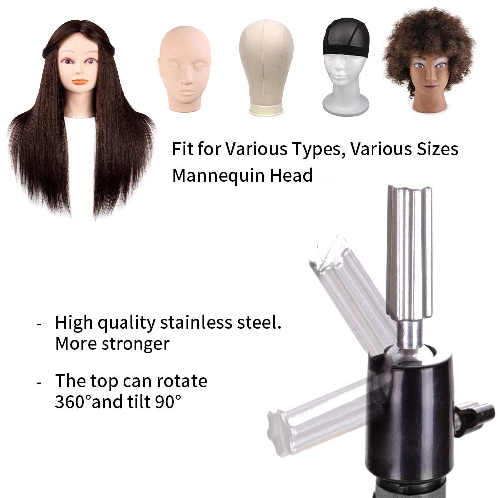 ZQIAN BEAUTY wig stand tripod adjustable height up to 55 inches for versatile setups.