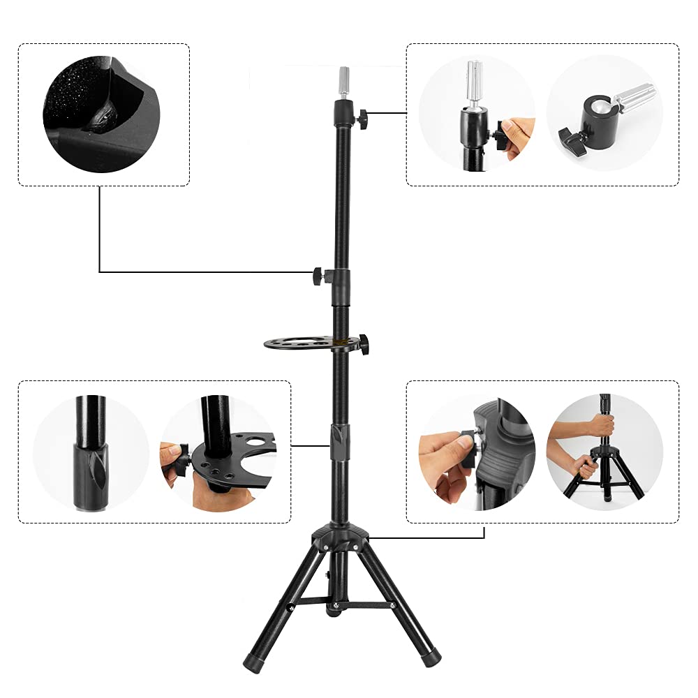 ZQIAN BEAUTY wig stand tripod compatible with most training heads.