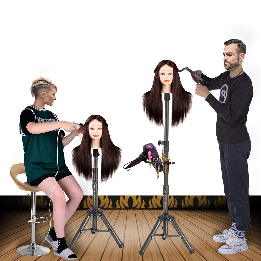 ZQIAN BEAUTY wig stand tripod tool tray keeps cutting tools within reach.
