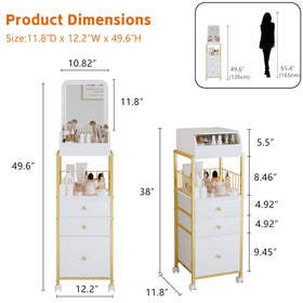 ZQUYAJ makeup cart drawers storing brushes and palettes neatly for quick routines.