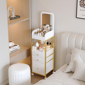 ZQUYAJ vanity on wheels fits small spaces and frequent reorganizations.