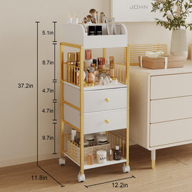 ZQUYAJ cart highlights drawer storage and labeled compartments