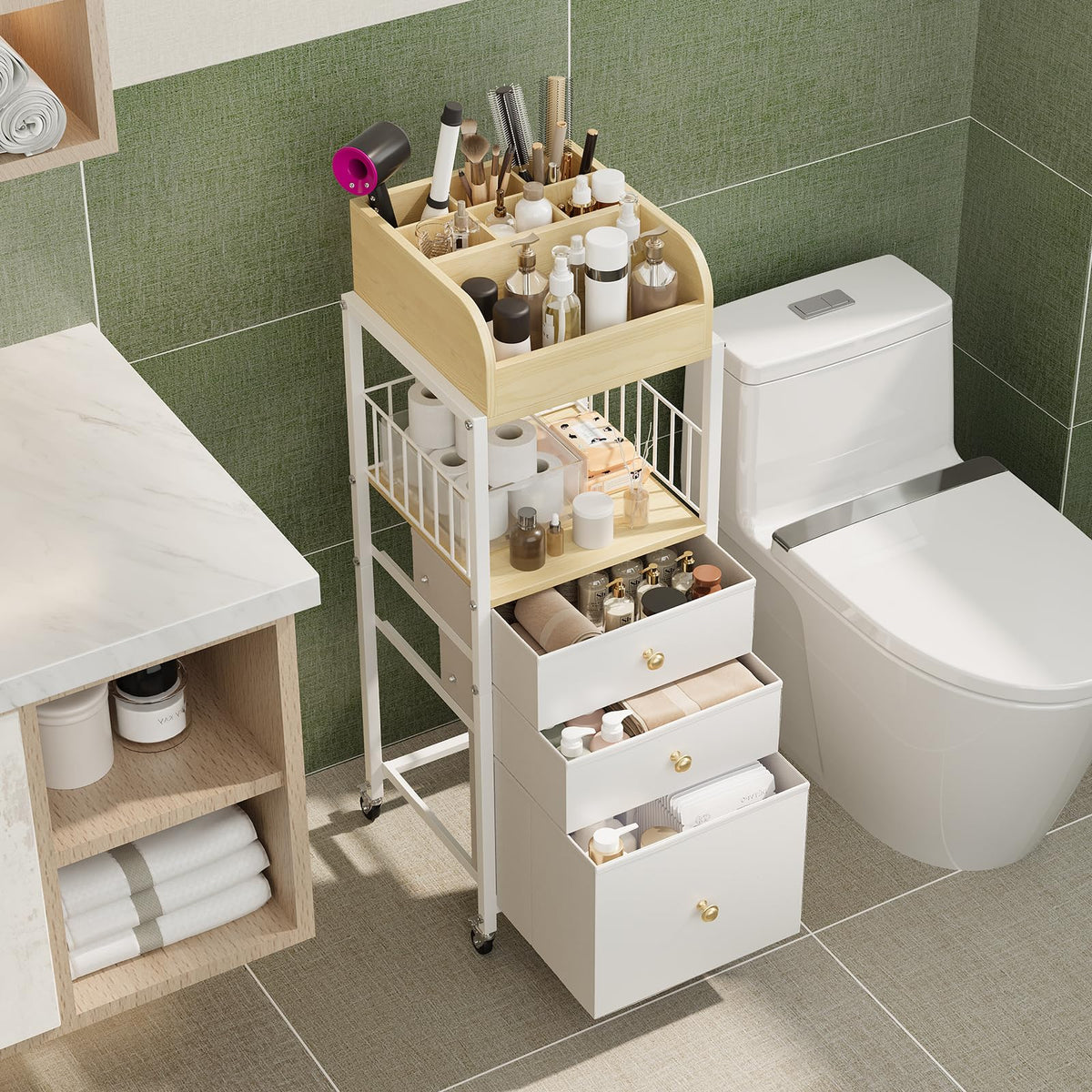 ZQUYAJ versatile cart for bathroom or bedroom organization