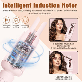 ZQZMZGS Auto Hair Curler includes comb and two hairpins for easy sectioning.