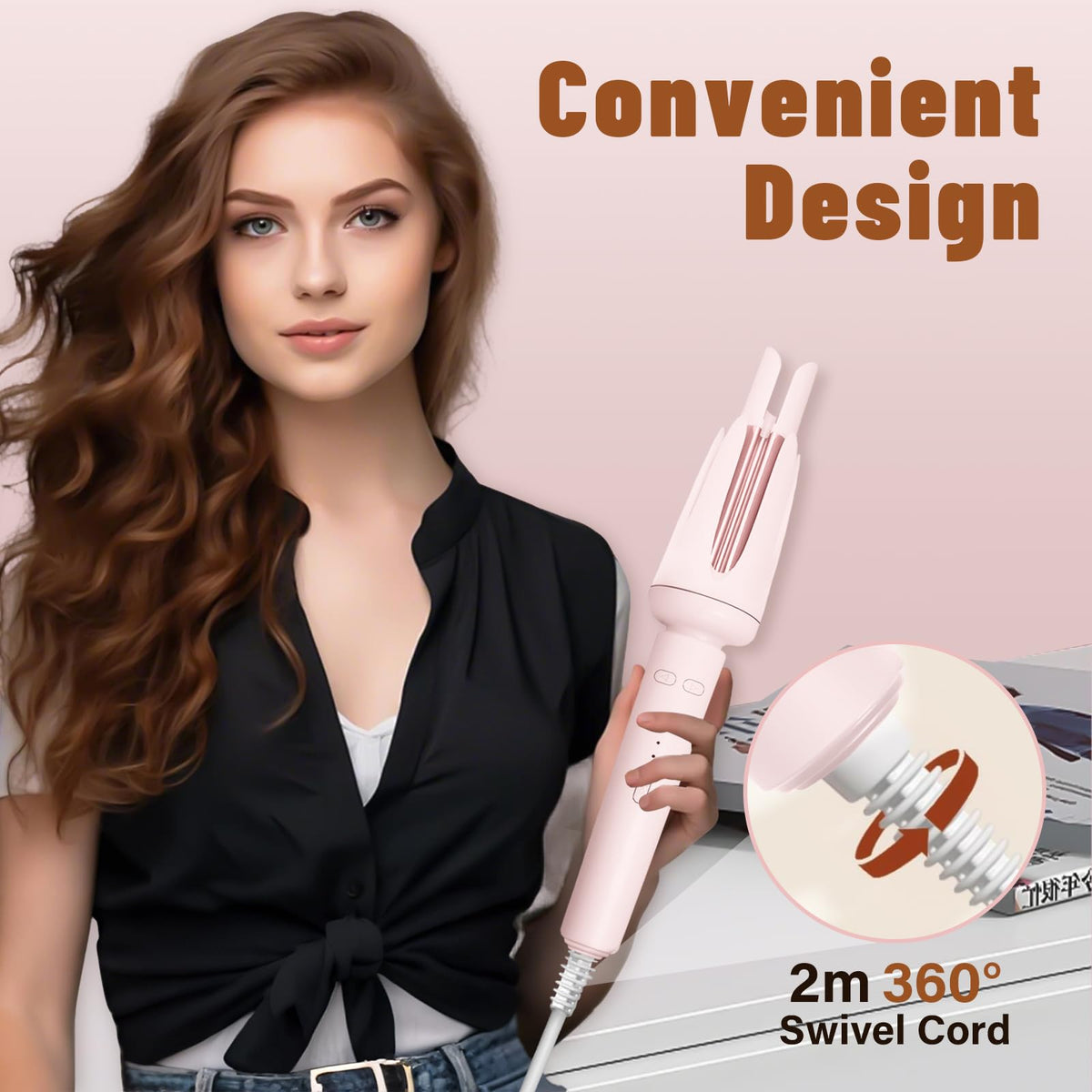 ZQZMZGS Auto Hair Curler offers three temperature options for various hair types.