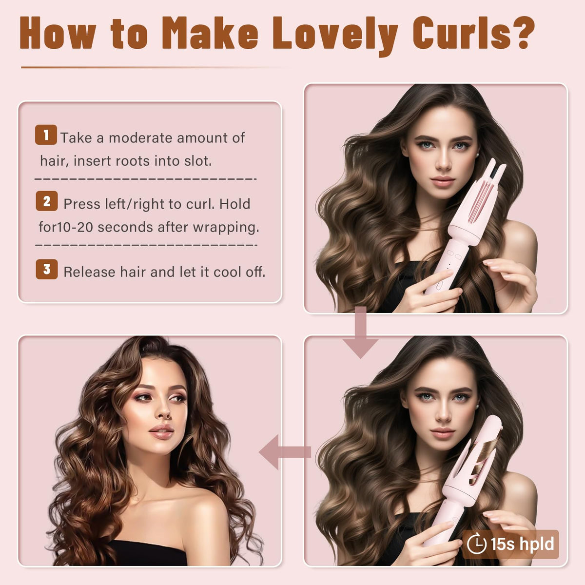 ZQZMZGS Auto Hair Curler's auto shut-off enhances safety during use.