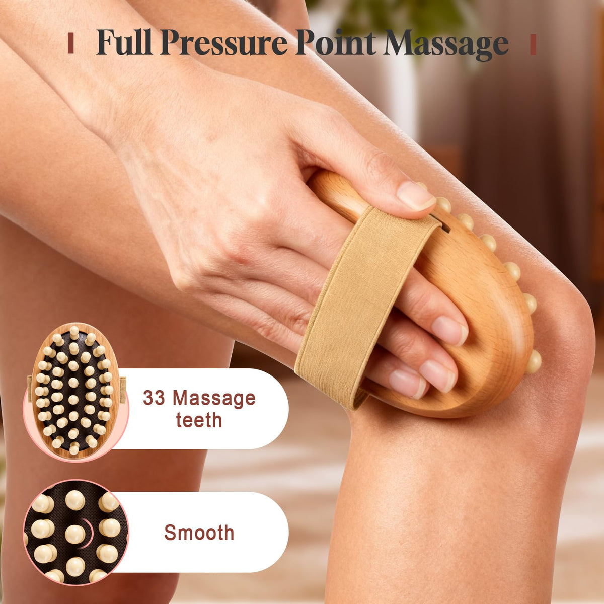 Zrpot Meridian Brush massages arms for improved circulation and relaxation.