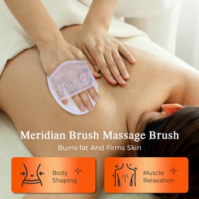 Zrpot Meridian brush applied to back for full-body relaxation.